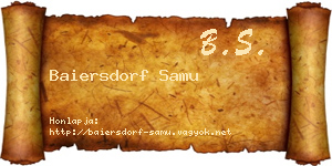 Baiersdorf Samu névjegykártya